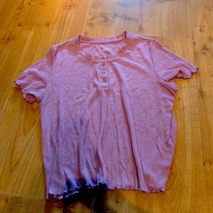 American eagle pink cropped shirt